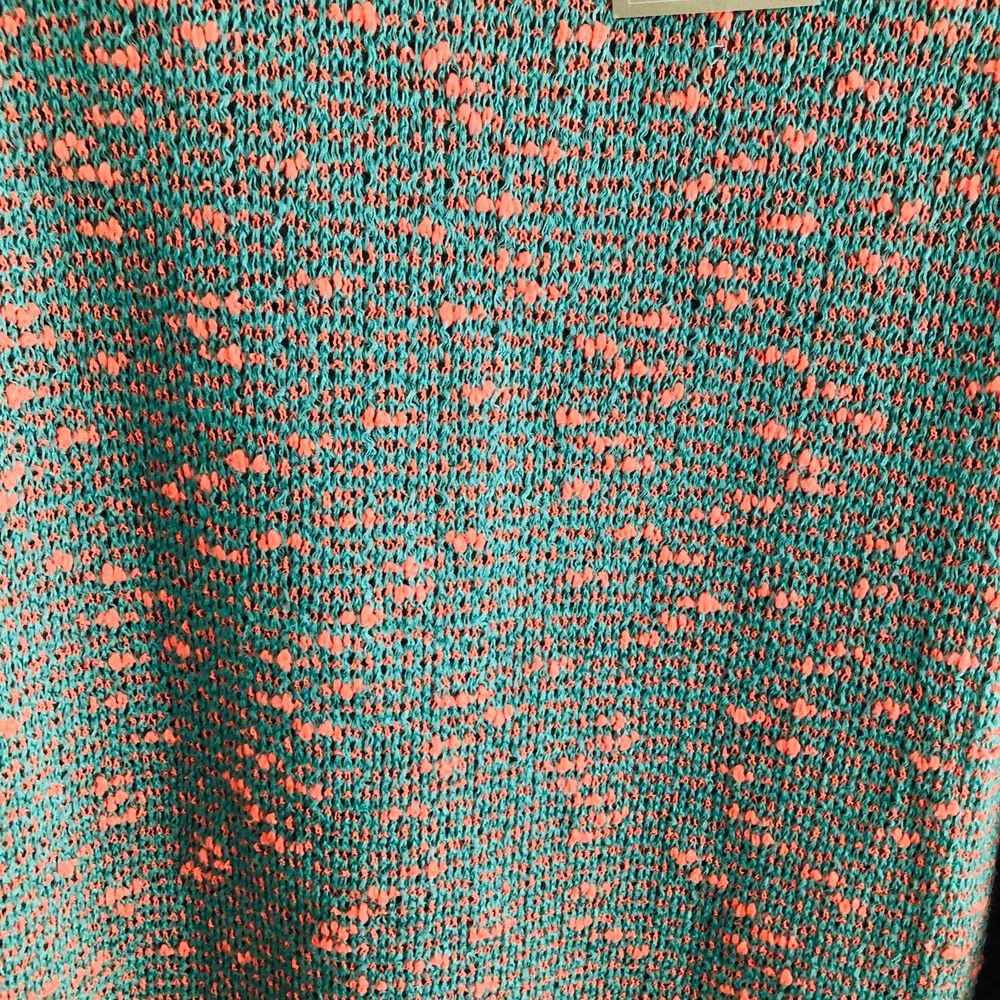 NWT L Francesca's Boutique Mint /Pink Knit Sweater - Picture 3 of 8